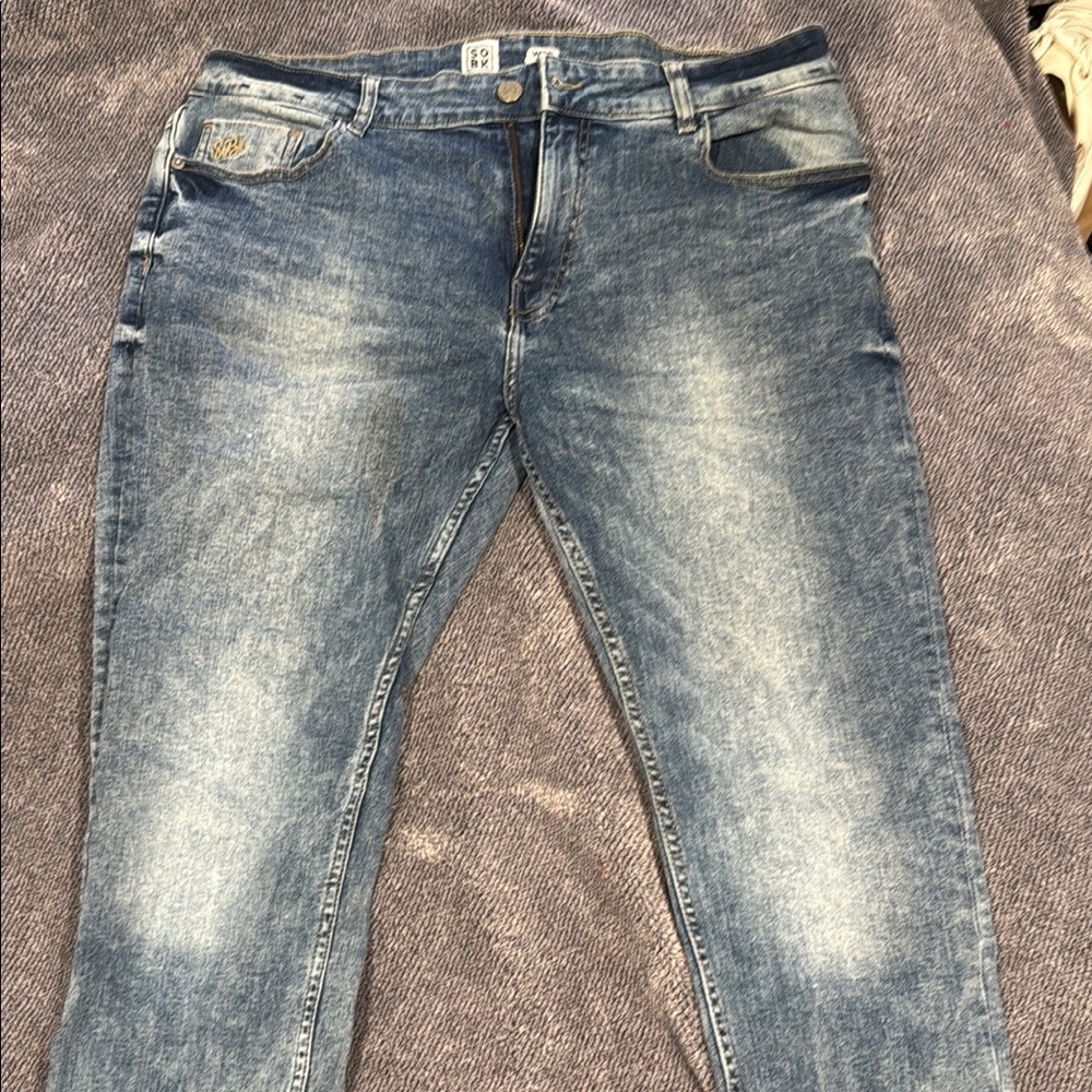Style & Co. Blue Relaxed Jeans with Faded Distressed Look